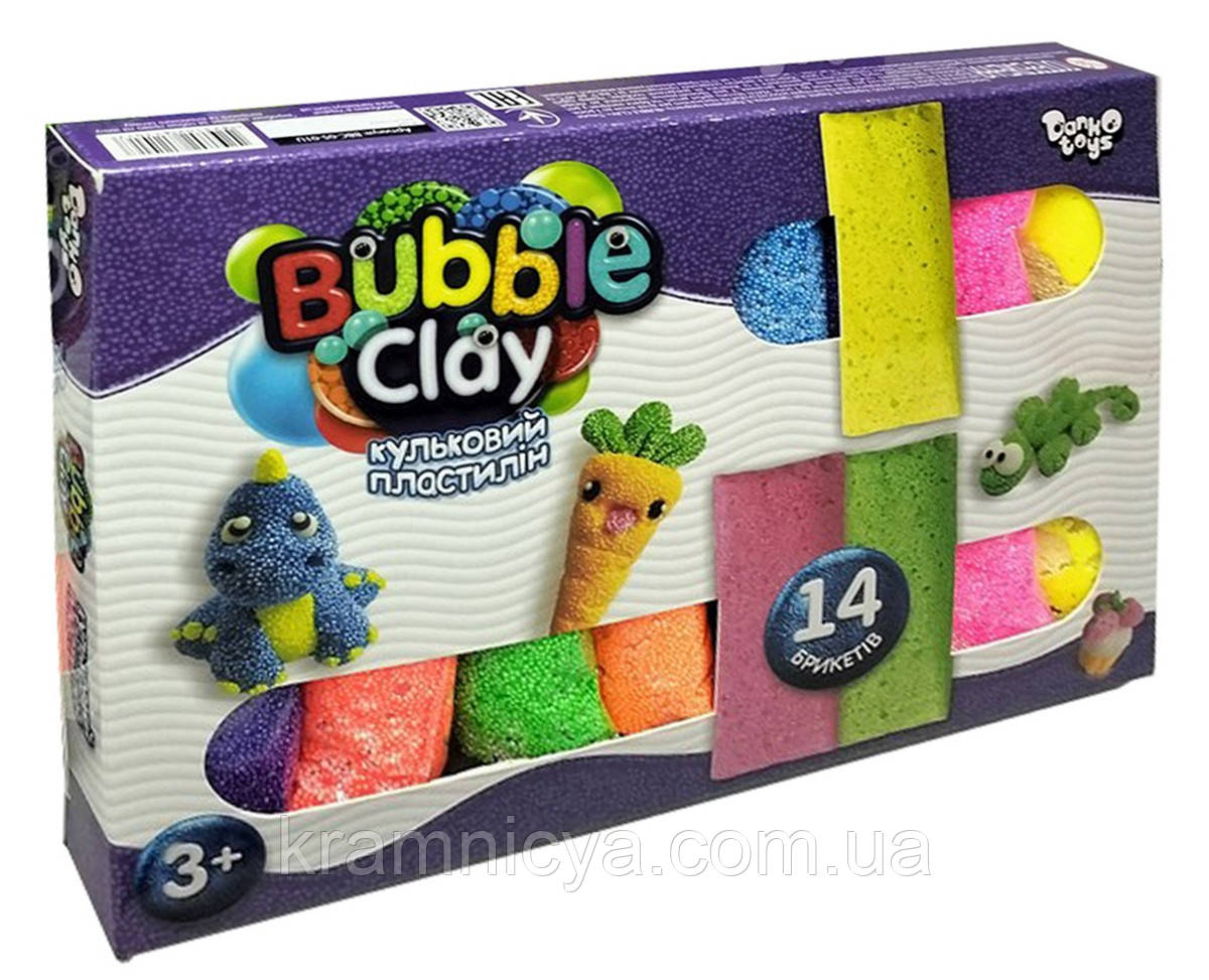 Кульковий пластилін «BUBBLE CLAY», 14 кольорів (BBC-05-01U), фото 1