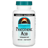 Пантотенова кислота Source Naturals (Pantothenic acid) 250 таблеток