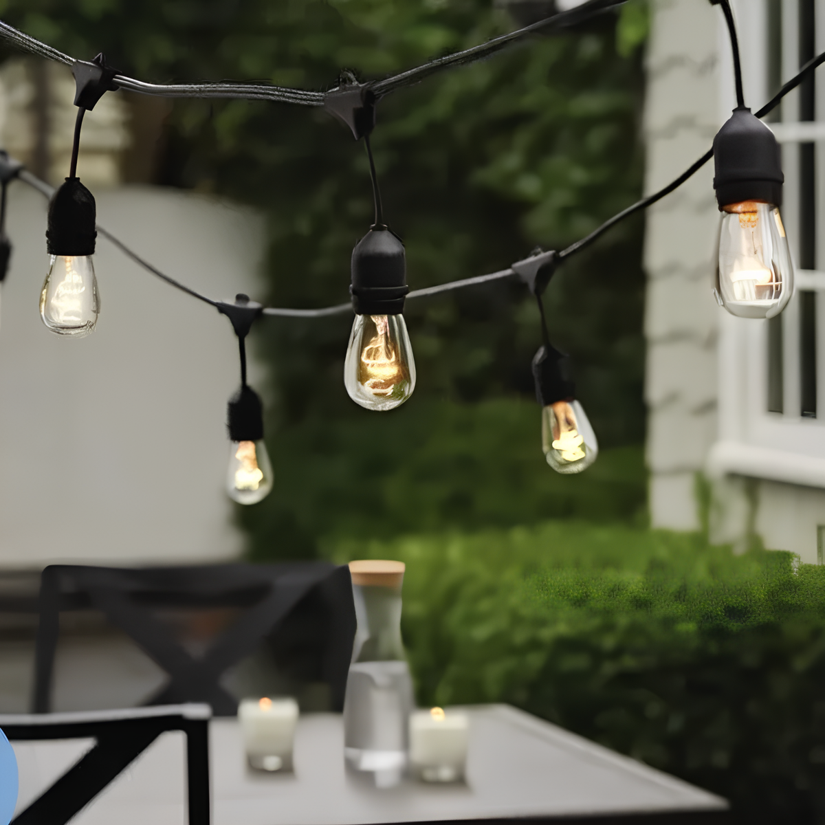 Світильник ретро гірлянда з кабелю і патронів Е27 на підвісці 5шт VELMAX 5м