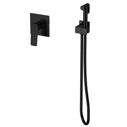 Змішувач для гігієнічного душу MX Premium MONE 002 INNER Black вбудований з лійкою, фото 1