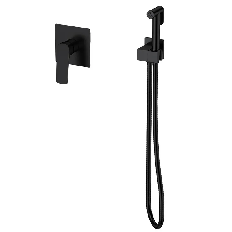 Змішувач для гігієнічного душу MX Premium MONE 002 INNER Black вбудований з лійкою