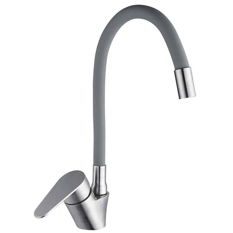 Змішувач для кухні MX NEO-011 REFL.Gray із силіконовим виливом