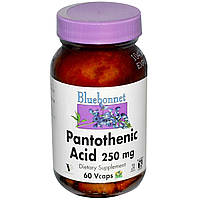 Пантотенова кислота Bluebonnet Nutrition (Pantothenic acid) 250 мг 60 капсул
