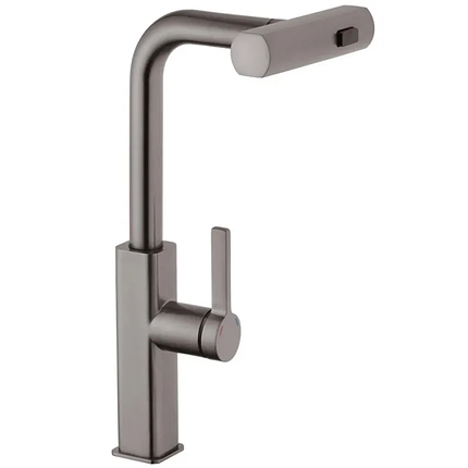 Змішувач для кухні з висувним виливом MX Premium HAMMER 014 GRAPHITE, фото 1