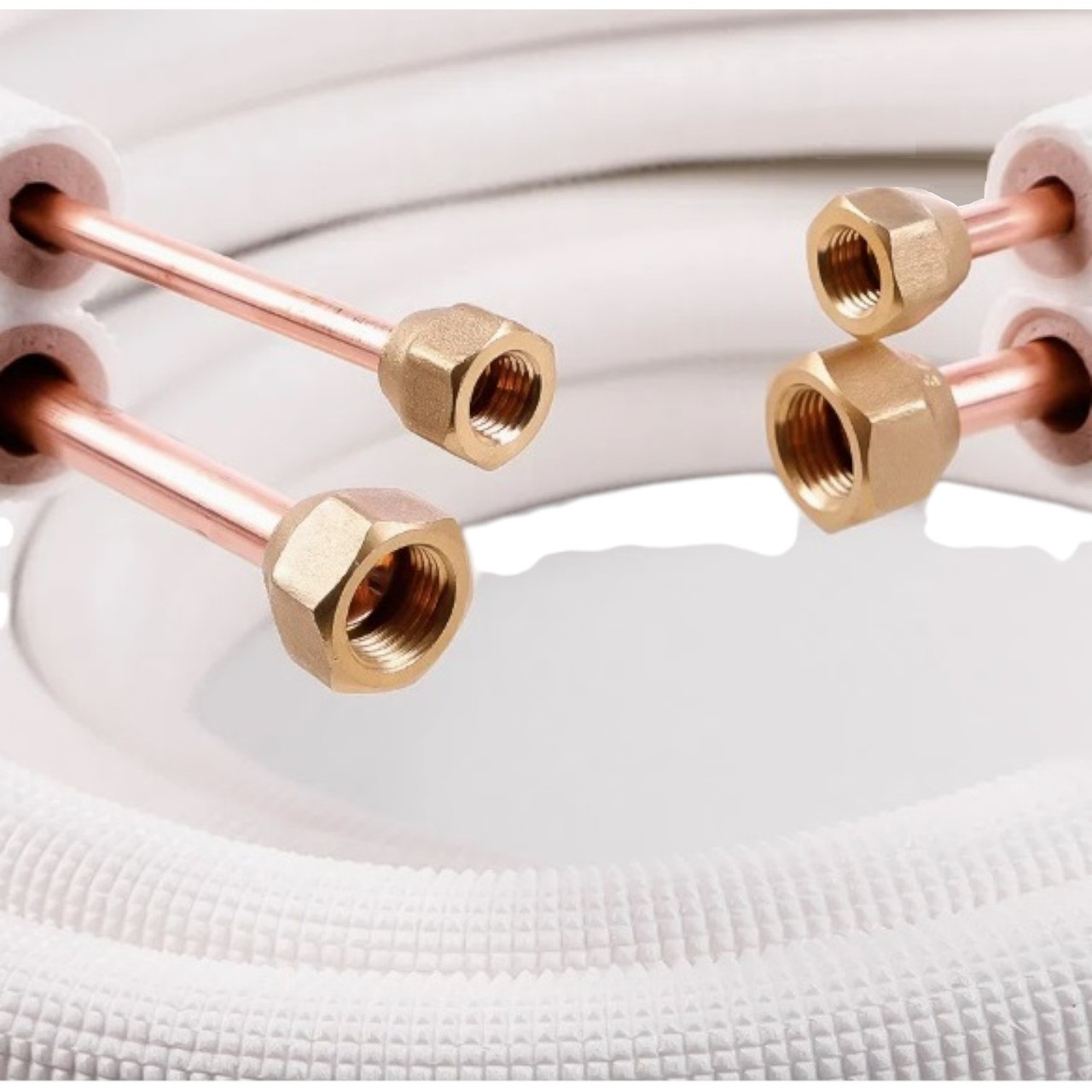 Труба мідна Silmet (4 метри) із ізоляцією розвальцьована з гайками, діаметр труби 1/4 і 1/2 (6 мм і 12 мм), фото 1