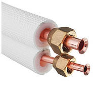 Труба мідна Silmet (4 метри) із ізоляцією розвальцьована з гайками, діаметр труби 1/4 і 1/2 (6 мм і 12 мм), фото 3