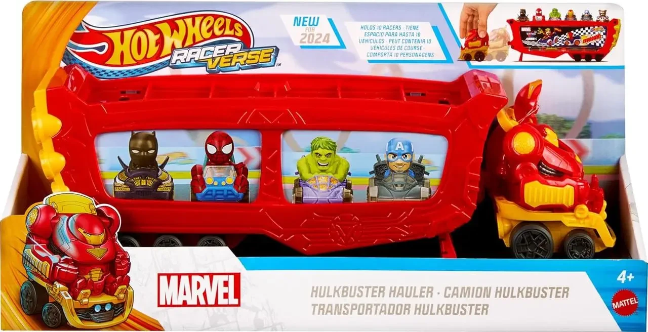 Грузовик транспортер Хот Вілс Залізна людина Тоні Старк Hot Wheels RacerVerse Marvel Hulkbuster Hauler HRY02, фото 1