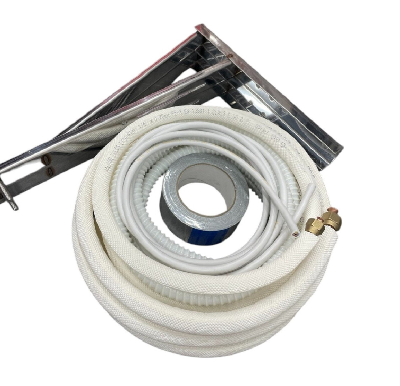 Монтажний комплект для встановлення кондиціонера 3 метри, з вальцюванням 3/8"+1/4" (Кронштейни нержавійка), фото 1