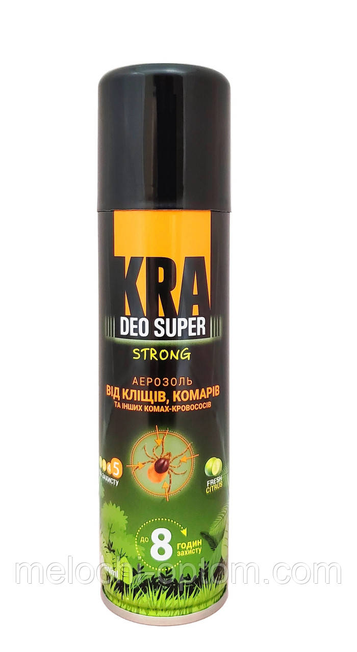 Аерозоль KRA DEO SUPER STRONG 150мл, від кліщів, комарів та інших комах кровососів