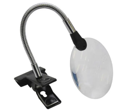 Лупа MG15122-2 з прищіпкою на гнучкому тримачі, 2X 90мм, 4X 20мм, фото 1