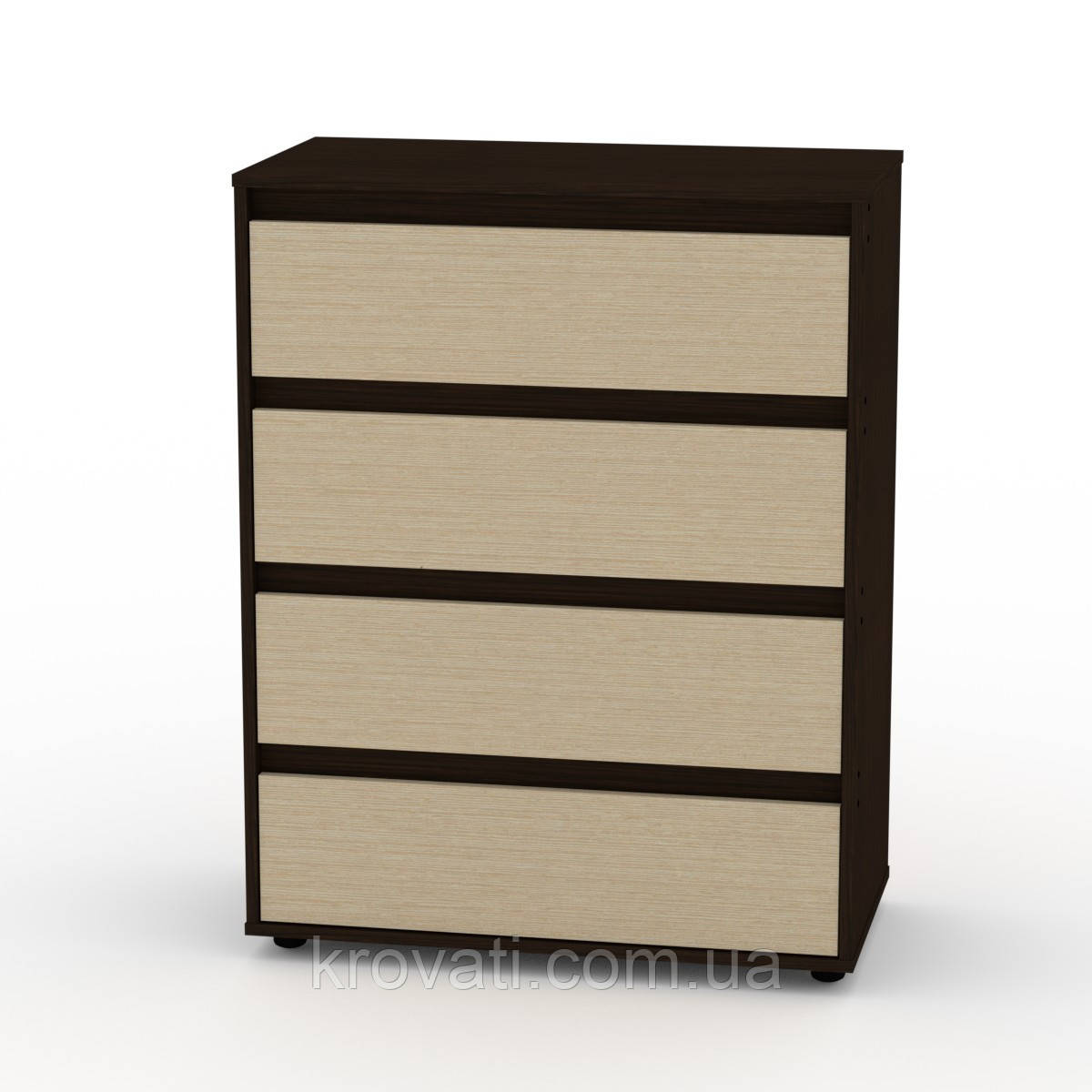 Комод на 4 ящики Компаніт 4 П(направляючі повного висування), Венге комбі