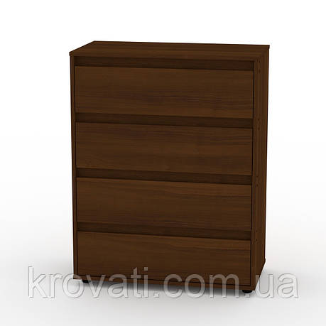 Комод на 4 ящики Компаніт 4 П(направляючі повного висування), Горіх, фото 1