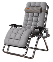 Розкладне крісло шезлонг садовий із подушкою та матрацом Zero Gravity WCG R-01 розкладачка лежак для відпочинку