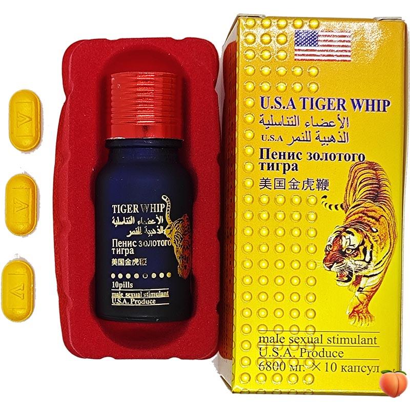 Пенис золотого тигра – эффективный препарат для повышения потенции USA Tiger Whip 10 шт
