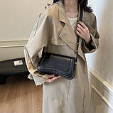 Жіноча сумка багет 355 крос-боді чорна, фото 7