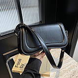 Жіноча сумка багет 355 крос-боді чорна, фото 2