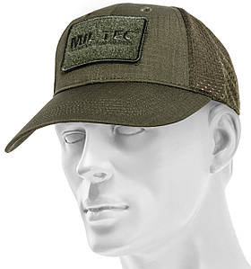 Бейсболка кепка Mil-Tec Олива 12317601 з липучкою та сіткою