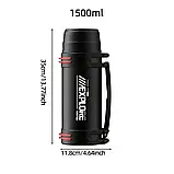 Пляшка-термос великої ємності з ручкою 1,5л NRMEI. Зберігає тепло до 72 годин., фото 6