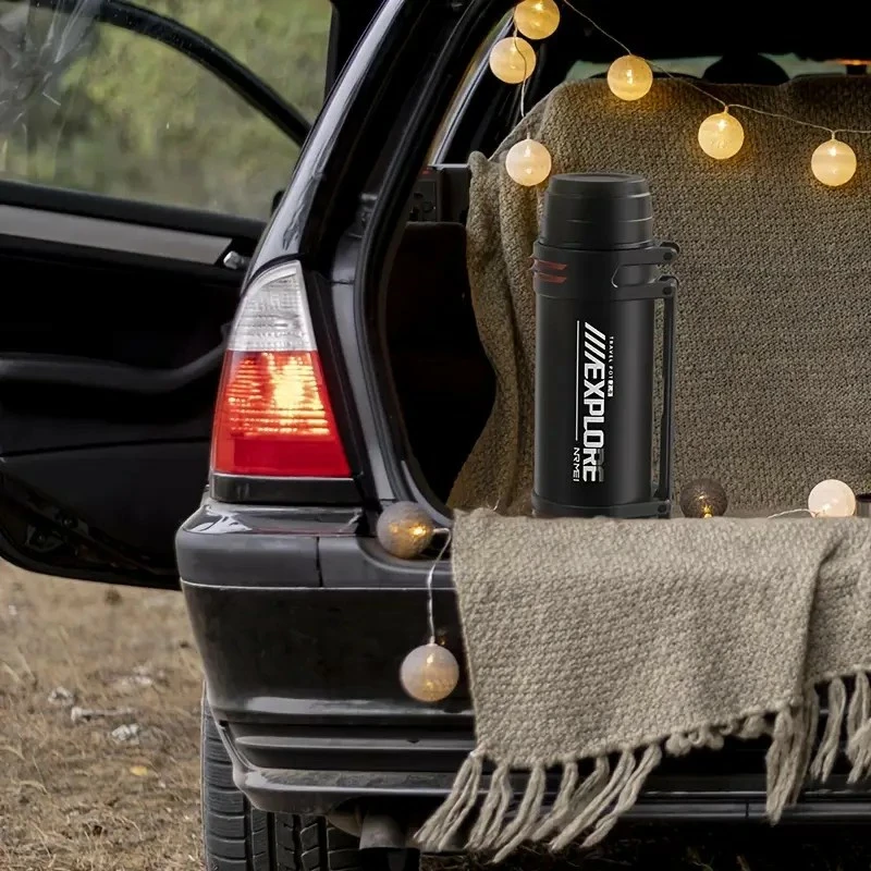 Пляшка-термос великої ємності з ручкою 1,5л NRMEI. Зберігає тепло до 72 годин., фото 1