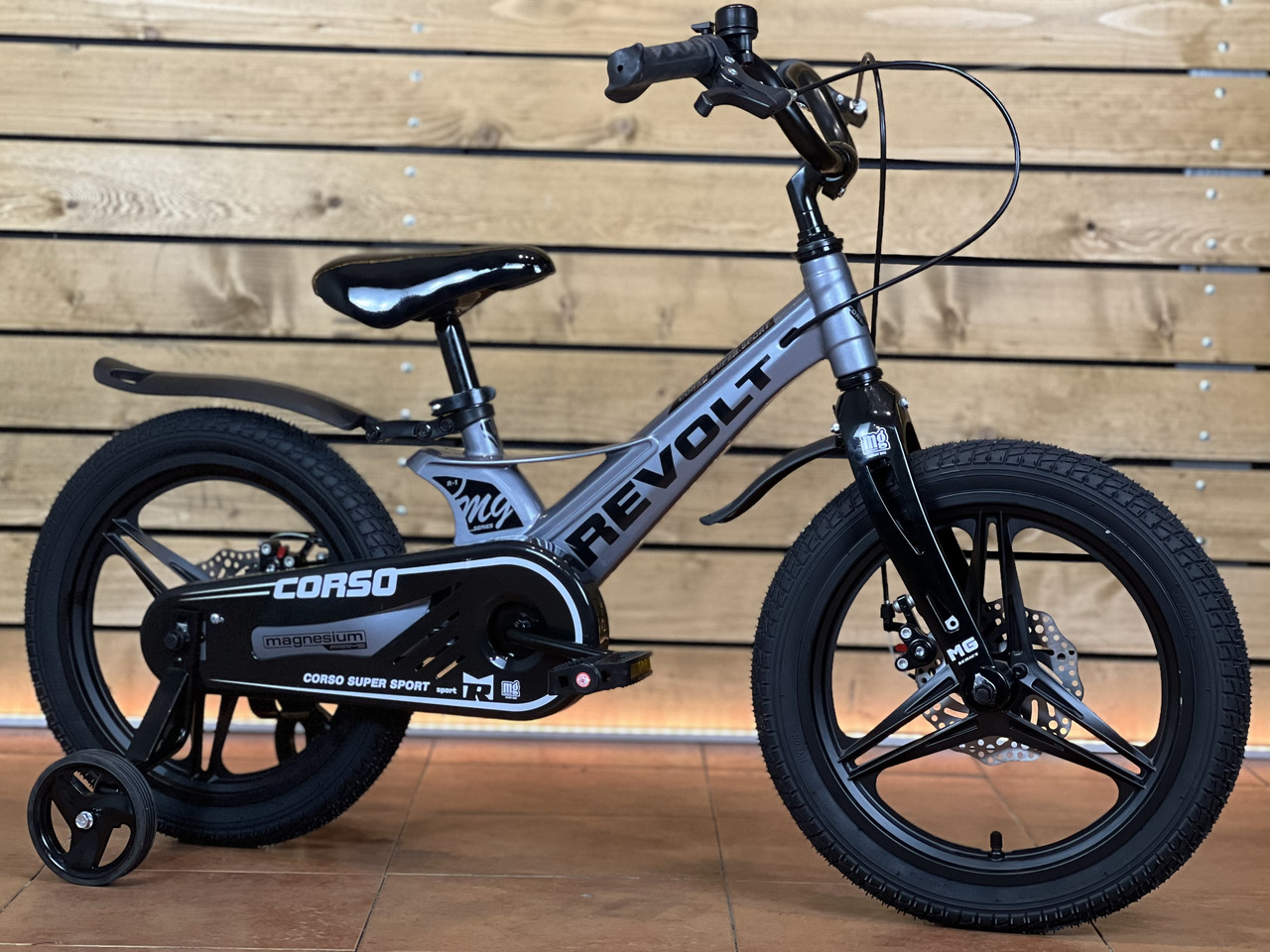 Велосипед дитячий 16" Corso REVOLT MG-16087 сірий на зріст 100-115 см