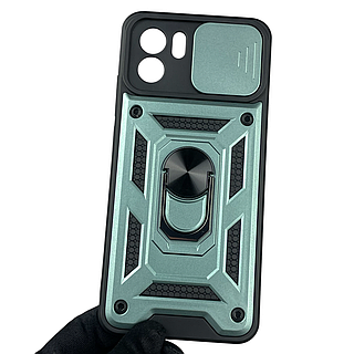 Чохол для Xiaomi Redmi A2 броньований з кільцем-тримачем підставкою зі шторкою на сяомі редмі а2 зелений rg1