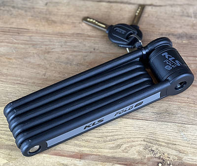 Замок на велосипед велозамок KLS Fold 30 фолдінговий 3,5х750 мм чорний