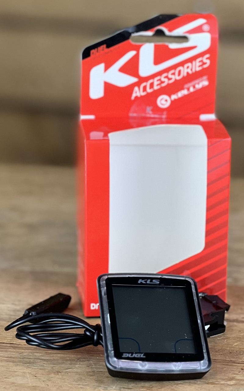 Велокомп'ютер спідометр на велосипед провідний KLS Duel WL 10 функцій сірий, фото 1