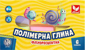 Полімерна глина флуоресцентна (набір 6 кольорів) Школярик 83911902-UA
