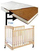 Дитячий ортопедичний матрац в дитяче ліжечко чохол білий ,розмір 120*60*7 см