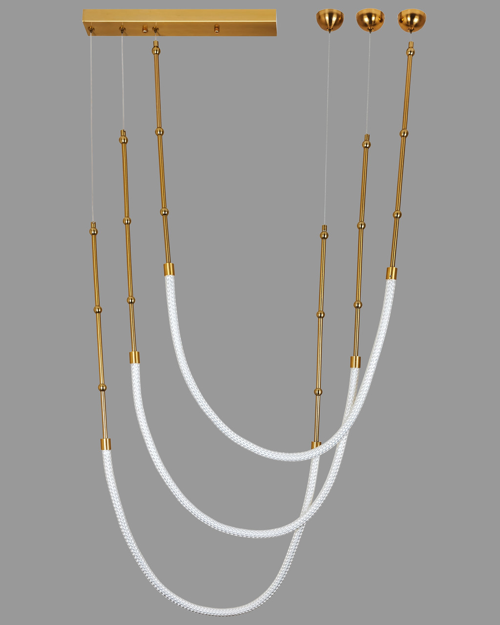 Люстра підвісна бронзова із гибкого каната в стилі арт деко (81-3132-3 AB)