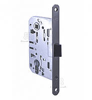 Замок для міжкімнатних дверей під циліндр Ricardo Borelli EN кевлар 85 мм з відповідною планкою MB матовий чорний