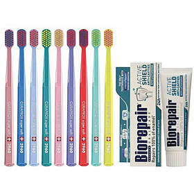 Зубна щітка Curaprox CS 3960 Super Soft для чутливих ясен і пародонтозу + паста Biorepair Active Shield від карієсу