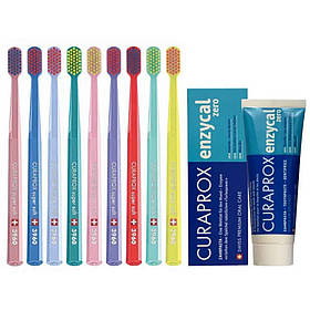 Зубна щітка Curaprox CS 3960 Super Soft для чутливих ясен і пародонтозу + паста Curaprox Enzycal Zero для деликатной профилактики