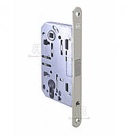 Замок магнітний для міжкімнатних дверей під циліндр Ricardo Borelli EN 85 мм з відповідною планкою SN матовий нікель