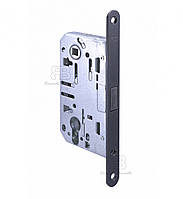 Замок магнітний для міжкімнатних дверей під циліндр Ricardo Borelli EN 85 мм з відповідною планкою MB матовий чорний