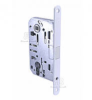 Замок магнітний для міжкімнатних дверей під циліндр Ricardo Borelli EN 85 мм з відповідною планкою MW матовий білий