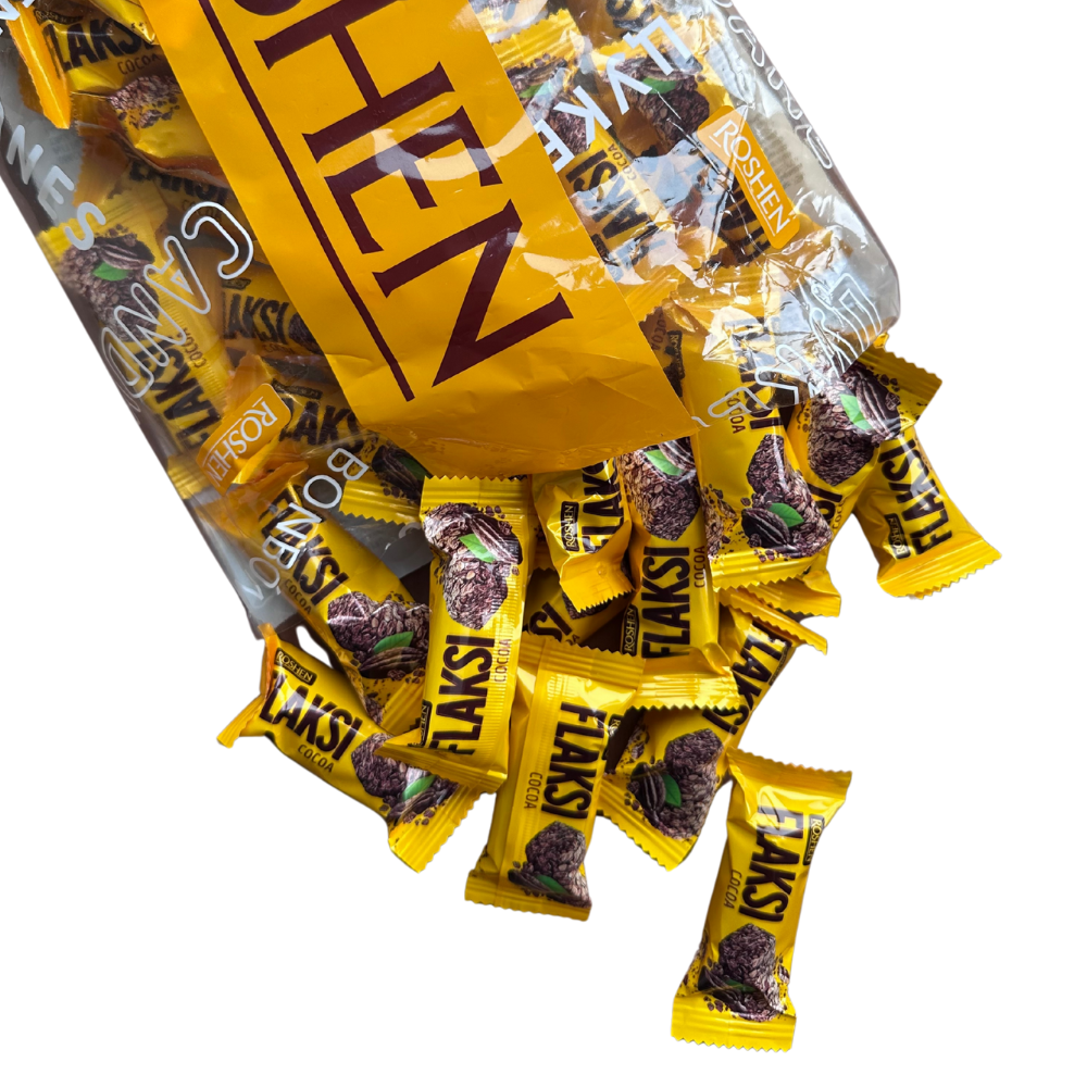 Цукерки Flaksi Cocoa Roshen 500 г (вафельні пластівці Флексі Какао Рошен)