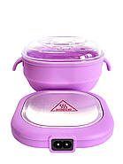 Воскоплав для депіляції з чашею HDR 400 мл компактний силіконовий воскоплав для депіляції для воску фіолетовий, фото 6