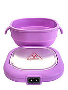Воскоплав для депіляції з чашею HDR 400 мл компактний силіконовий воскоплав для депіляції для воску фіолетовий, фото 5