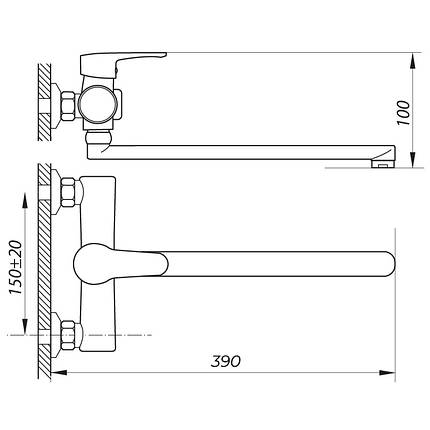 Змішувач для ванни ZX PUD7 146 білий, фото 3