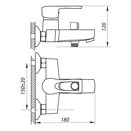 Змішувач для ванни ZX SEO 183, фото 3