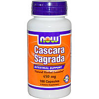 Каскара Саграда, Now Foods, натуральне проносне, 450 мг, 100 капсул