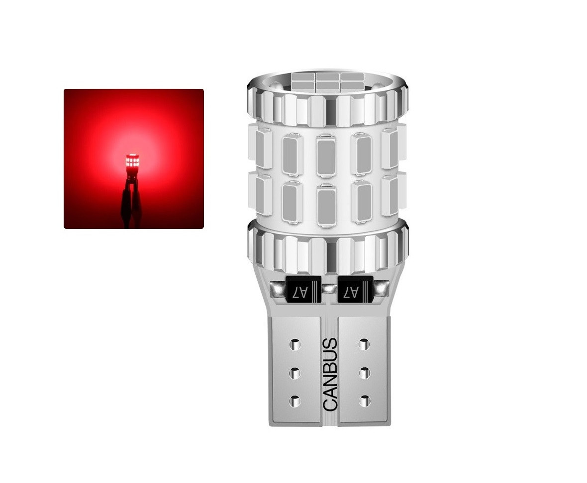 T10 W5W 12-24V CANBUS з обманкою (Червона) Дуже яскрава, фото 1