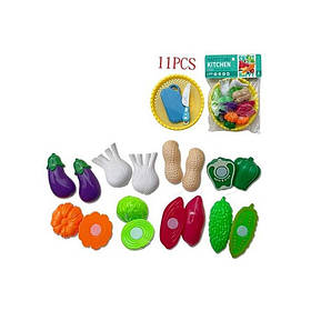 Овочі на липучках в жовтій мисці