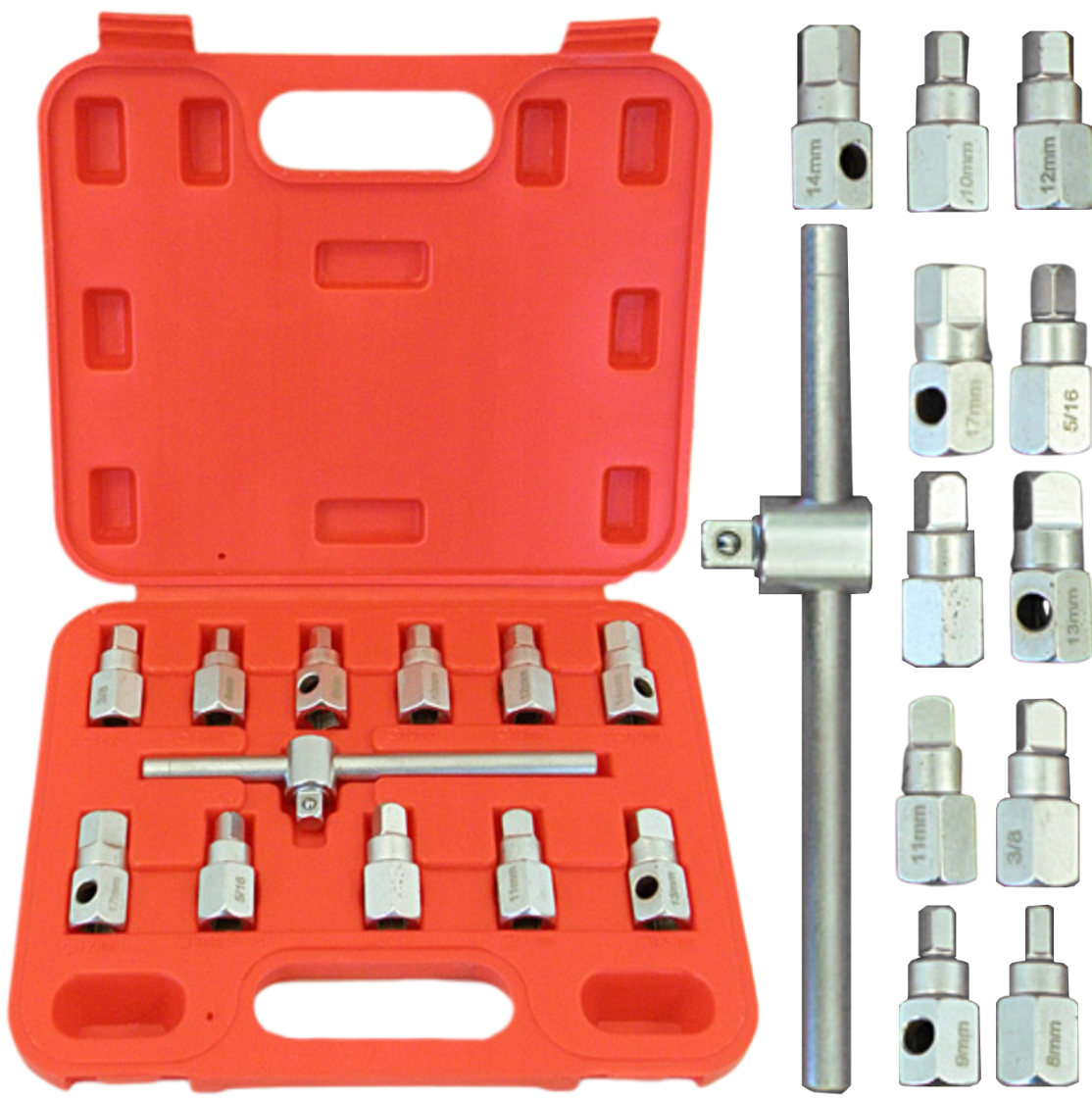 Набір для відкручування масляних пробок 12 ед Silver S10483, фото 1