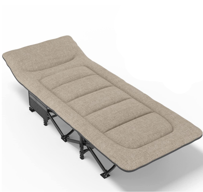 Розкладне похідне ліжко шезлонг з матрацом та подушкою WCG CC-S07 розкладачка лежак кемпінговий для відпочинку