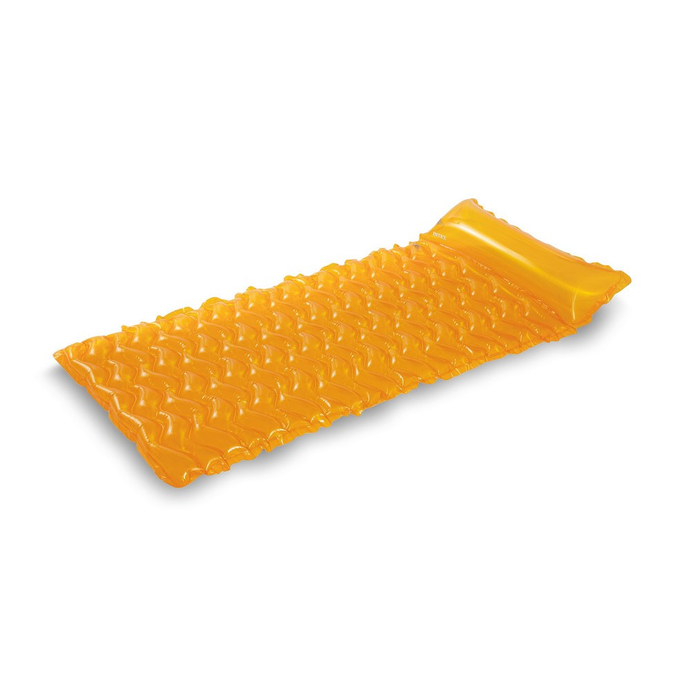 Надувний матрац для плавання Intex 58807 (229х86 см) Жовтий з підголівником