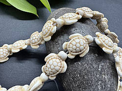 Черепаха 18*14 мм, намистина, синтетична бірюза, біла