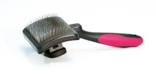 Пуходерка Croci для собак і котів самоочищається з силіконової ручкою, велика, 11*20 см