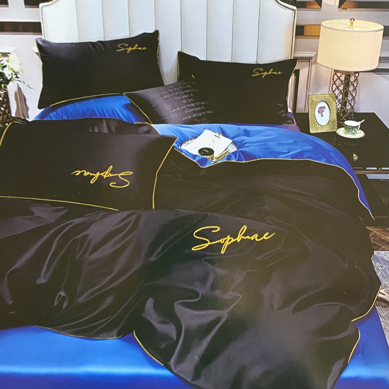 Готовий двоспальний комплект сатинової постільної білизни високої якості Розмір 2.0, фото 1